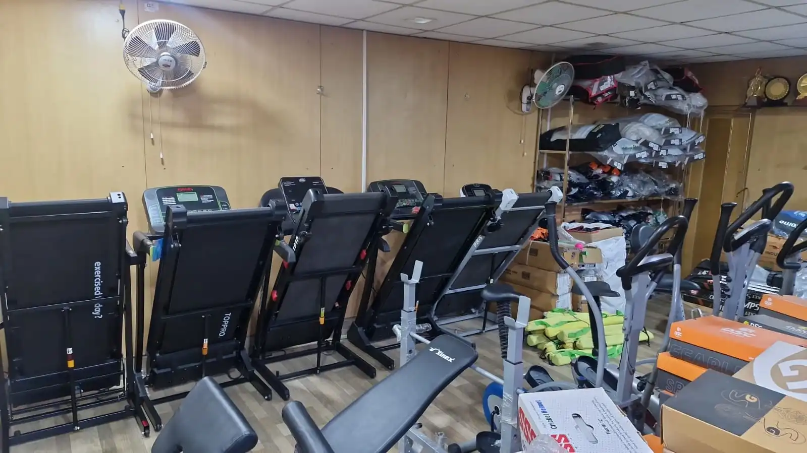 Premium dumbbells and gym setup